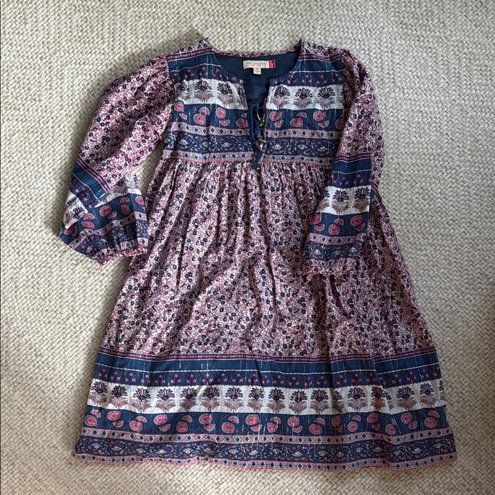 Pink Chicken New York Blue and White Floral Smocked Sundress